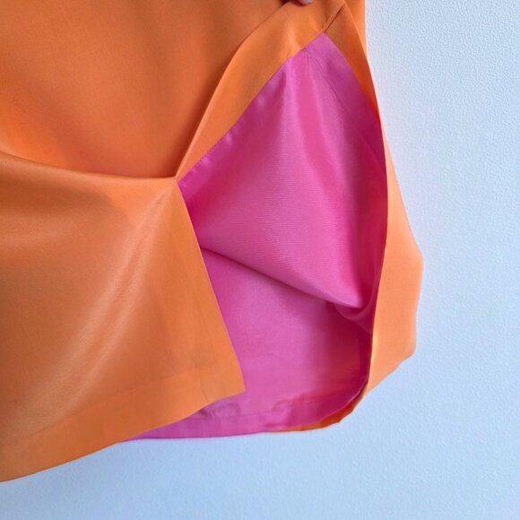 Maggy London Silk Orange Shift Dress with Open Keyhole Tie Back Sexy Y2K Dress - Picture 9 of 10
